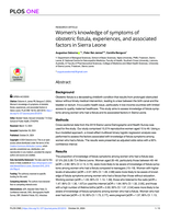 Women's knowledge of symptoms of obstetric fistula, experiences, and associated factors in Sierra Leone