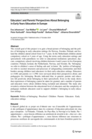 Educators’ and Parents’ Perspectives About Belonging in Early Years Education in Europe