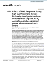 Effects of PM2.5 exposure during high bushfire smoke days on birthweight and gestational age in Hunter New England, NSW, Australia. A study on pregnant people who smoke and don’t smoke