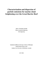 Characterisation and dispersion of particle emissions for marine cloud brightening over the Great Barrier Reef