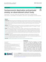 Socioeconomic deprivation and perinatal anxiety: an observational cohort study
