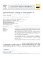 Practitioner characteristics of osteopaths who treat pregnant women and children: An Australasian perspective from two practice-based research networks