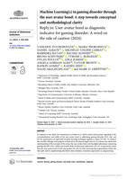 Machine Learning(s) in gaming disorder through the user-avatar bond: A step towards conceptual and methodological clarity: Reply to: User-avatar bond as diagnostic indicator for gaming disorder: A word on the side of caution (2024)