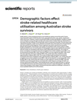Demographic factors effect stroke-related healthcare utilisation among Australian stroke survivors