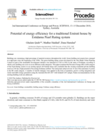 Potential of energy efficiency for a traditional Emirati house by Estidama Pearl Rating system