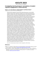 Investigating learning designers' perceptions of student cognitive engagement in online learning