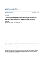 Uncovering Hidden Mechanisms: Developing a Critical Realist Methodology for Research in Complex Social Ecosystems.