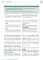 Prevalence and treatment of perinatal anxiety: diagnostic interview study
