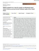 Rolled‐crimped cover crops for organic no‐till planted winter wheat (Triticum aestivum) in the Northeast region of the United States