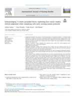 Acknowledging: A classic grounded theory explaining how nurses' employ clinical judgement when complying with early warning system protocols