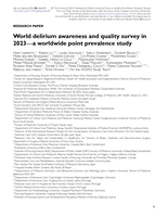World delirium awareness and quality survey in 2023-a worldwide point prevalence study