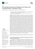 The Treatment Experiences of Vegetarians and Vegans with an Eating Disorder: A Qualitative Study