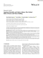 Inpatient Mortality and Safety Culture: The Critical Role of Nurses and Nurse Staffing