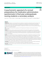 A psychometric appraisal of a revised preparedness for medication administration questionnaire in final-year undergraduate nursing students: a secondary analysis