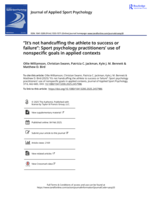 “It’s not handcuffing the athlete to success or failure”: Sport psychology practitioners’ use of nonspecific goals in&nbsp;applied contexts
