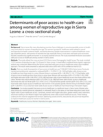 Determinants of poor access to health care among women of reproductive age in Sierra Leone: a cross-sectional study
