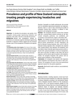 Prevalence and profile of New Zealand osteopaths treating people experiencing headaches and migraines