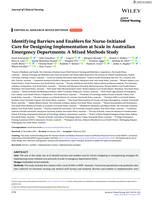 Identifying Barriers and Enablers for Nurse-Initiated Care for Designing Implementation at Scale in Australian Emergency Departments: A Mixed Methods Study