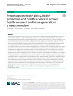 Preconception health policy, health promotion, and health services to achieve health in current and future generations: a narrative review