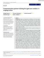 Communication partner training for aged-care workers: A scoping review