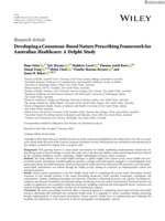 Developing a Consensus-Based Nature Prescribing Framework for Australian Healthcare: A Delphi Study