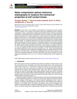 Static compression optical coherence elastography to measure the mechanical properties of soft contact lenses