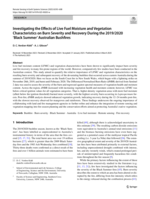 Investigating the Effects of Live Fuel Moisture and Vegetation Characteristics on Burn Severity and Recovery During the 2019/2020 ‘Black Summer’ Australian Bushfires