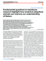 Fundamental questions in meiofauna research highlight how small but ubiquitous animals can improve our understanding of Nature