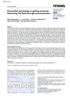 Personality psychology is getting personal: Advancing the field through personalization