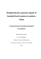 Deciphering the exposome signals of hominid fossil remains in southern China: A biogeochemical and palaeontological investigation.