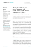 Meeting the WHO physical activity guidelines and health-related quality of life of single parents in Ghana