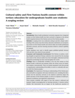 Cultural safety and First Nations health content within tertiary education for undergraduate health-care students: A scoping review