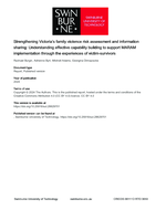 Strengthening Victoria’s family violence risk assessment and information sharing: Understanding effective capability building to support MARAM implementation through the experiences of victim-survivors