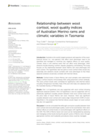 Relationship between wool cortisol, wool quality indices of Australian Merino rams and climatic variables in Tasmania