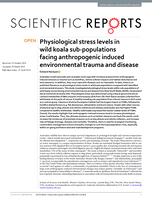 Physiological stress levels in wild koala sub-populations facing anthropogenic induced environmental trauma and disease