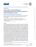Large expert-curated database for benchmarking document similarity detection in biomedical literature search