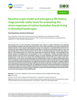 Reactive scope model and emergency life history stage provide useful tools for evaluating the stress responses of native Australian lizards living in disturbed landscapes