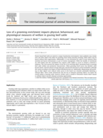 Loss of a grooming enrichment impacts physical, behavioural, and physiological measures of welfare in grazing beef cattle