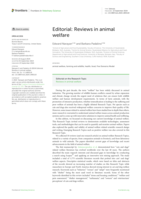 Editorial: Reviews in animal welfare