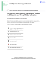 'I'm not sure where home is': narratives of student mobilities into and through higher education