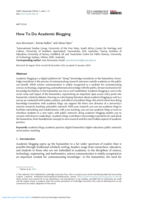 How To Do Academic Blogging