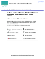 The focus, function and framing of feedback information: linguistic and content analysis of in-text feedback comments