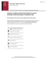 Using an evidence-informed reflection tool to develop understandings of feedback talk