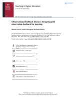 Observational feedback literacy: designing post observation feedback for learning
