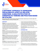 A Different Approach to Addressing Prevalence of Lifestyle-Related Conditions: A Qualitative Study of Chiropractic Thinking and Practices Based on Vitalism