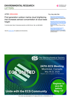 First generation outdoor marine cloud brightening trial increases aerosol concentration at cloud base height