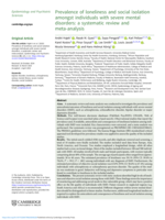 Prevalence of loneliness and social isolation amongst individuals with severe mental disorders: a systematic review and meta-analysis