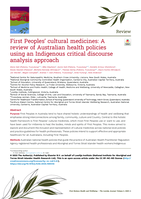 First Peoples’ cultural medicines: A review of Australian health policies using an Indigenous critical discourse analysis approach