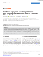 Combined Language and Code Emergent Literacy Intervention for At‐Risk Preschool Children: A Systematic Meta‐Analytic Review