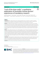 "Luck of the draw really": a qualitative exploration of Australian trainee doctors' experiences of mandatory research